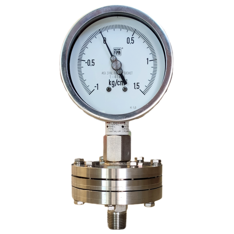 گیج فشار برند نووا فیما (NUOVA FIMA) 1.5 بار صفحه 10 سانتی متر (DIAPHRAGM)