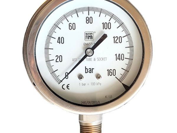 گیج فشار برند نووا فیما (NUOVA FIMA) 0-160 بار صفحه 10 سانتی متر (BACK FLANGE)