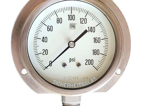 گیج فشار برند نووا فیما (NUOVA FIMA) 0-200 پی اس آی صفحه 10 سانتی متر (FRONT FLANGE)