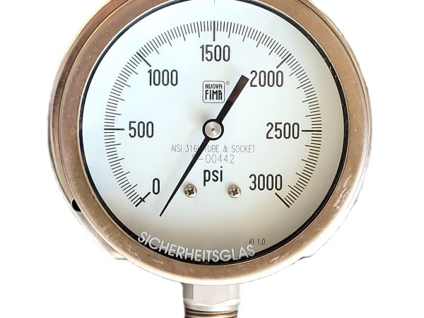 گیج فشار برند نووا فیما (NUOVA FIMA) 0-3000 پی اس آی صفحه 10 سانتی متر (FRONT FLANGE)