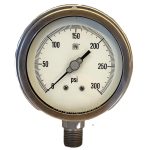 گیج فشار برند نووا فیما (NUOVA FIMA) 0-300 پی اس آی صفحه 10 سانتی متر (BACK FLANGE)