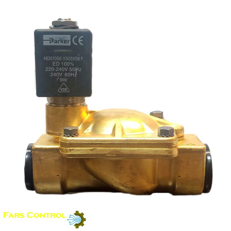 شیر برقی برنجی پارکر (PARKER) مدل 7322BCN00 سایز 3/4 اینچ بوبین 220V