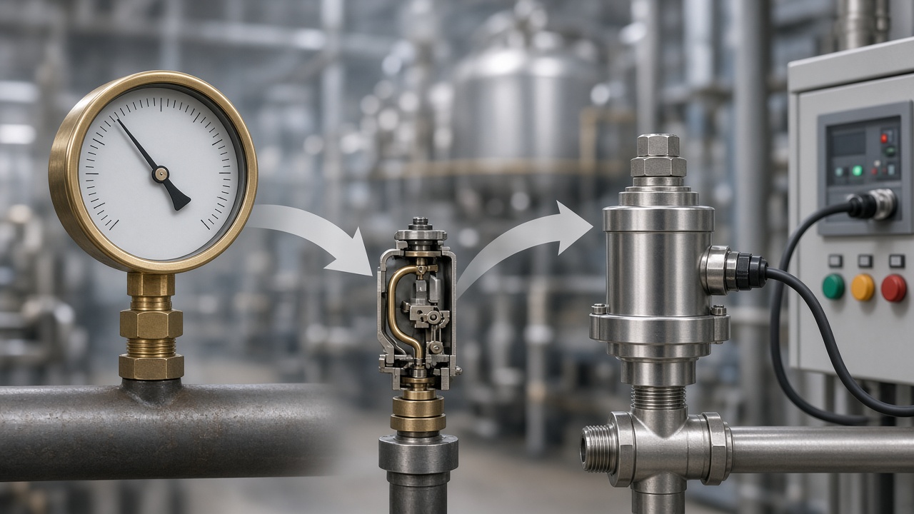 مقایسه گیج، سنسور و ترانسمیتر روی خط